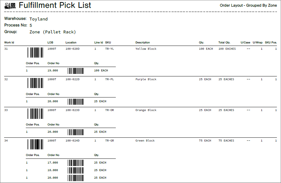 View Sample Pick Documents